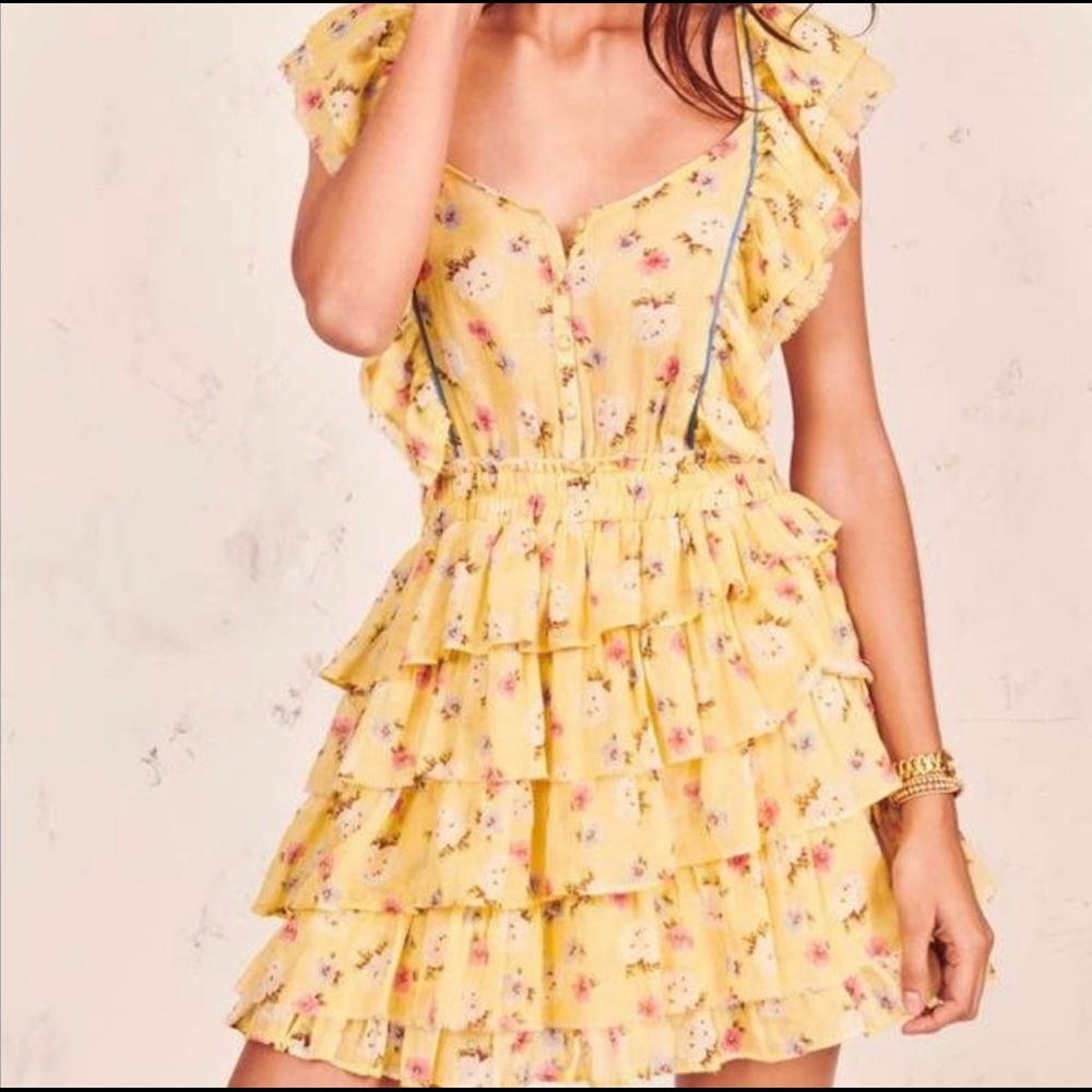 Loveshack Fancy Phyllis Dress in Sunbath - XS
